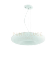 SOSPENSIONE DODI D.53CM 4 LUCI ATTACCO E27 COLORE BIANCO CON DECORAZIONE BIANCO-TORTORA-NERO