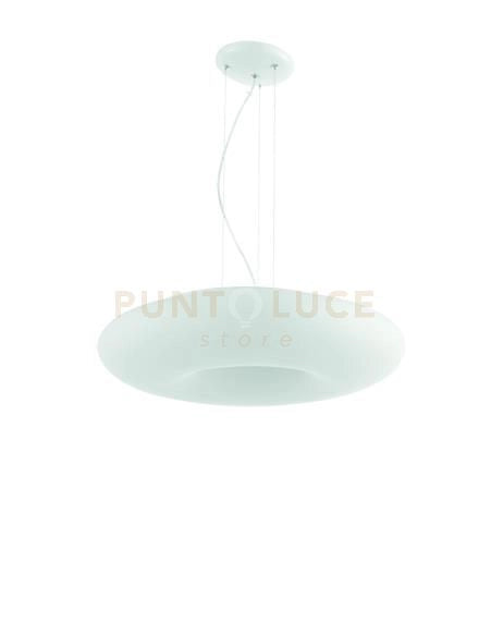 SOSPENSIONE DODI D.53CM 4 LUCI ATTACCO E27 COLORE BIANCO CON DECORAZIONE BIANCO-TORTORA-NERO