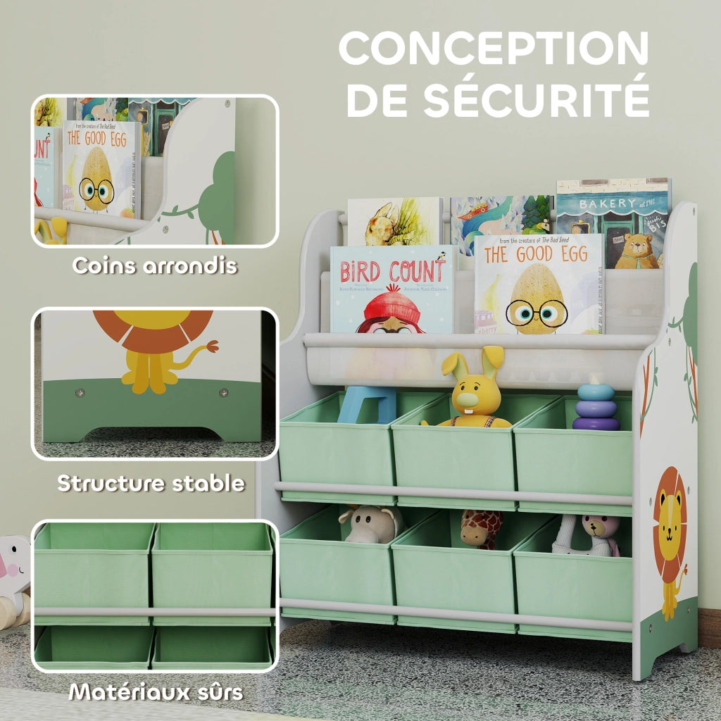Mobile per bambini con 6 cassetti e scaffale ¨C Minimal ¨C 63x30x71cm, verde