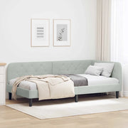 Cornice del letto ad angolo Grigio chiaro 100 x 200 cm Velluto 42016616