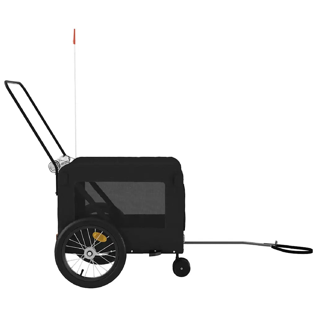 Rimorchio da Bici per Animali Nero Oxford e Ferro CFW5001900