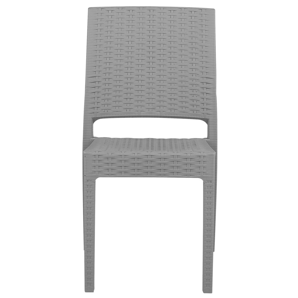 Set da pranzo da giardino Tavolo quadrato grigio chiaro 80 x 80 cm 4 sedie impilabili 4 posti minimalista