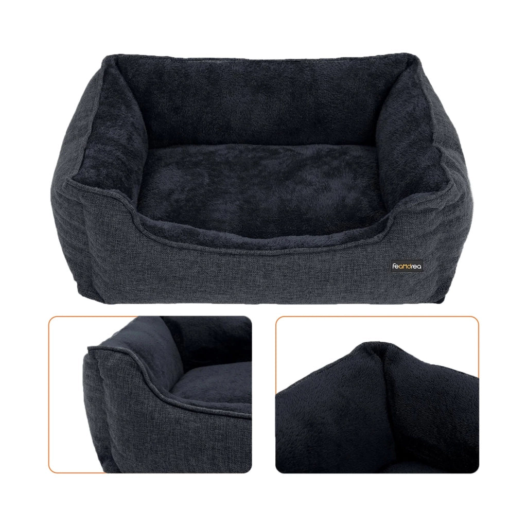 Cesta per cani con rivestimento sfoderabile 70 x 55 x 21 cm grigio scuro 12_0001123