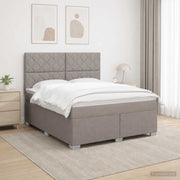 Letto box spring con materasso Tortora 140 x 190 cm Tessuto 3453413