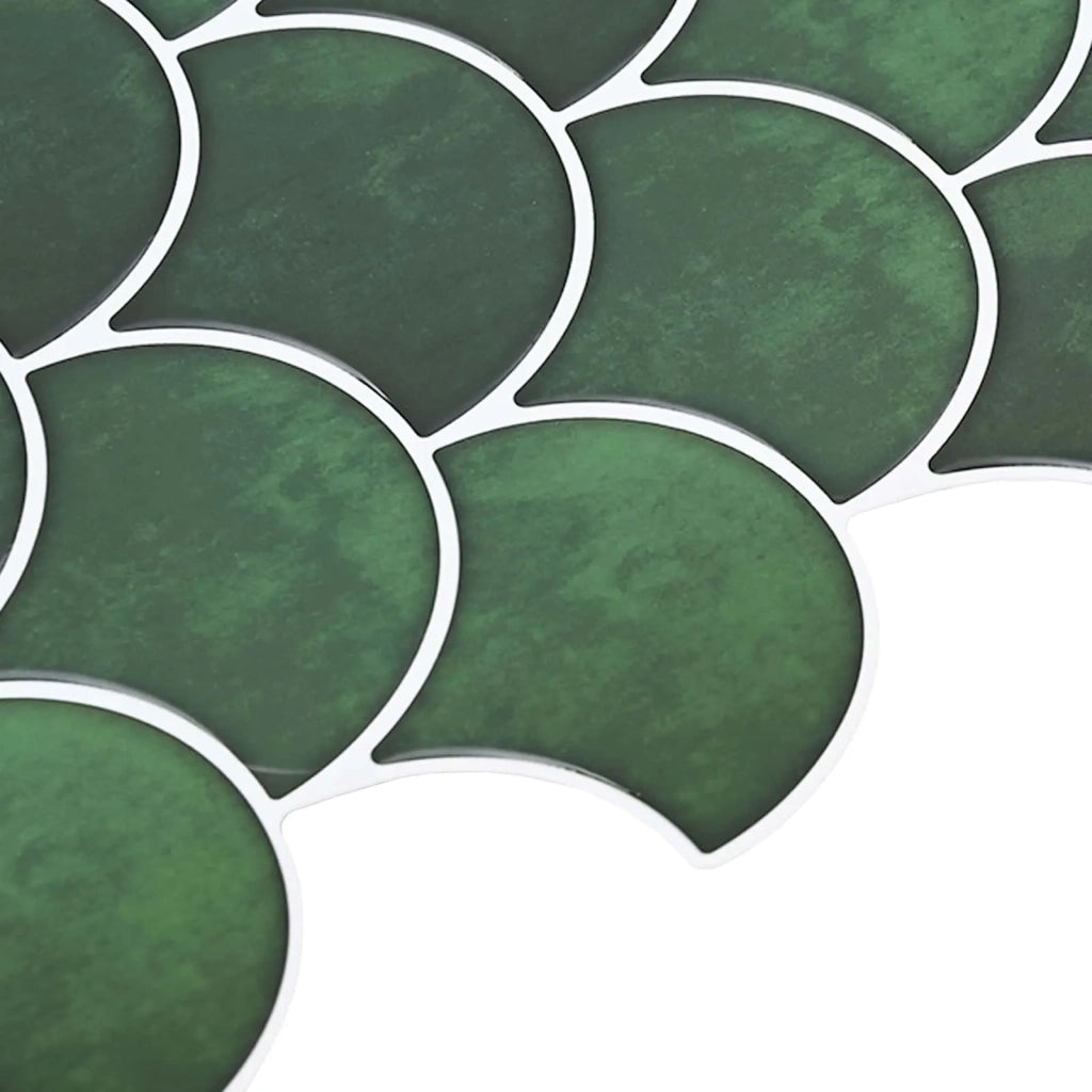 Piastrella a scaglie di pesce 10 pz Verde Scuro 30 x 30 cm CFW6563011