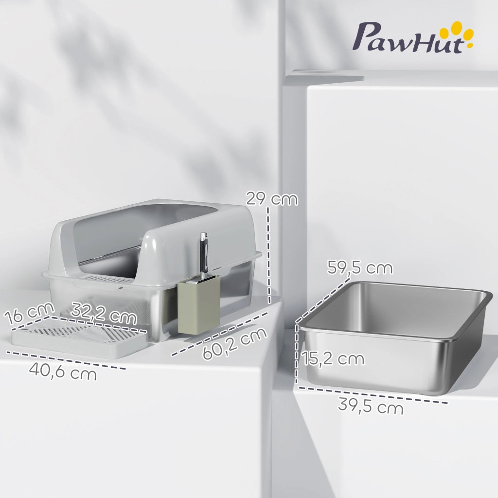 Casetta per Gatti con Contenitore ¨C Minimal ¨C Grigio Chiaro