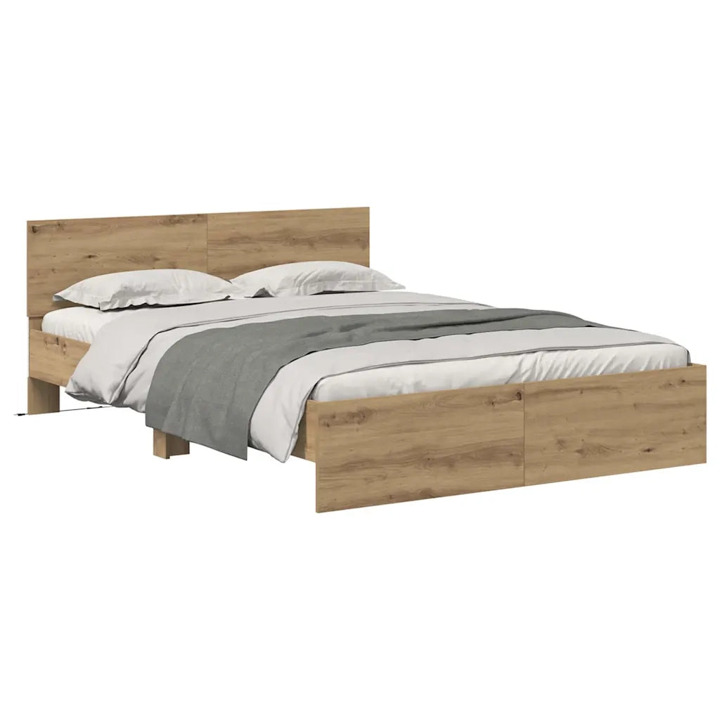 Letto matrimoniale | Letto per adulti | Struttura del letto Rovere artigianale 140 x 190 cm