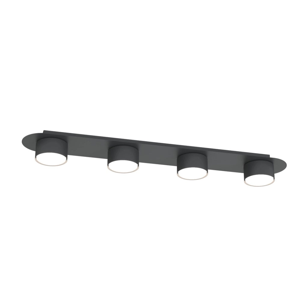Plafoniera DIAZ loft nera lineare 4xGX53 12W Emibig