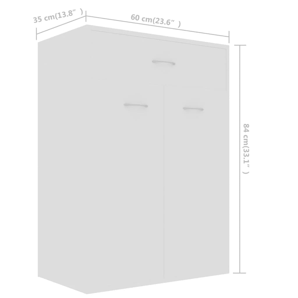 Scarpiera mobile contenitore per scarpe mobile per ingresso/corridoio/soggiorno 60 x 35 x 84 cm legno ingegnerizzato bianco 02_0021489