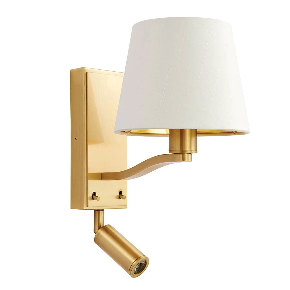 Applique lettura Harvey Endon oro satinato E14+LED 3W