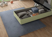 BS COM Letto singolo contenitore imbottito 90x190 microfibra tè verde