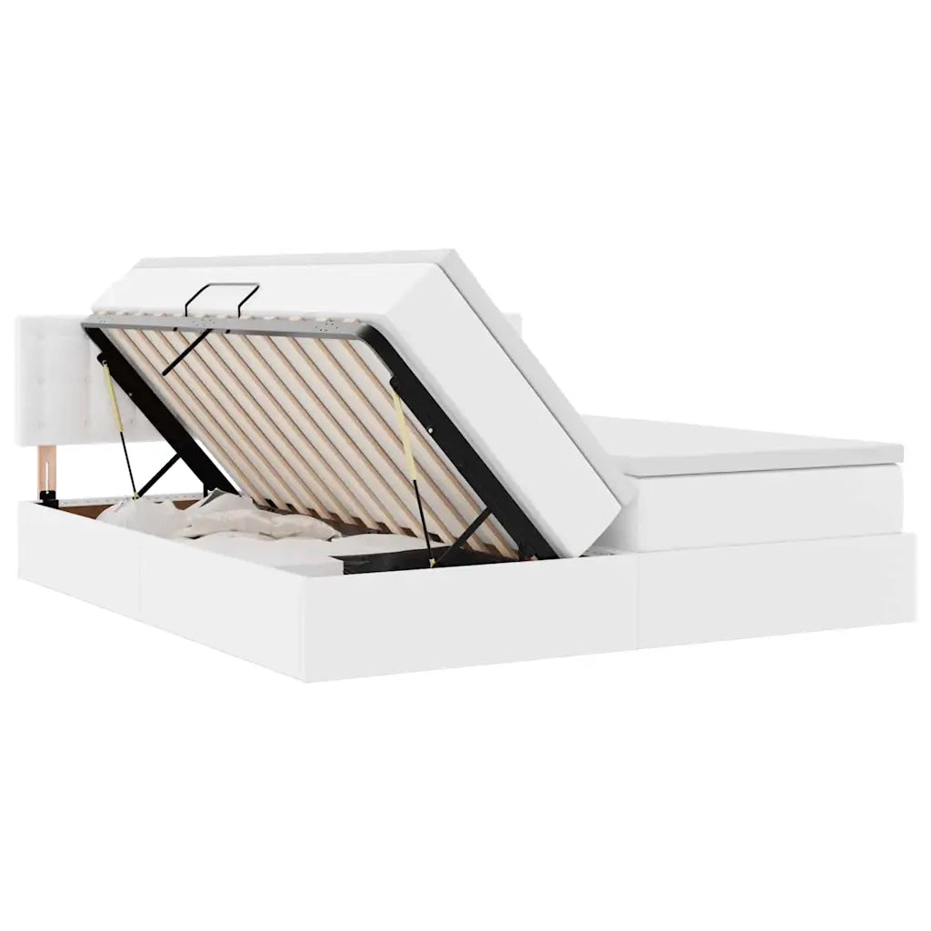 Letto con contenitore e LED con led Bianco Puro 180 x 200 cm 3371542