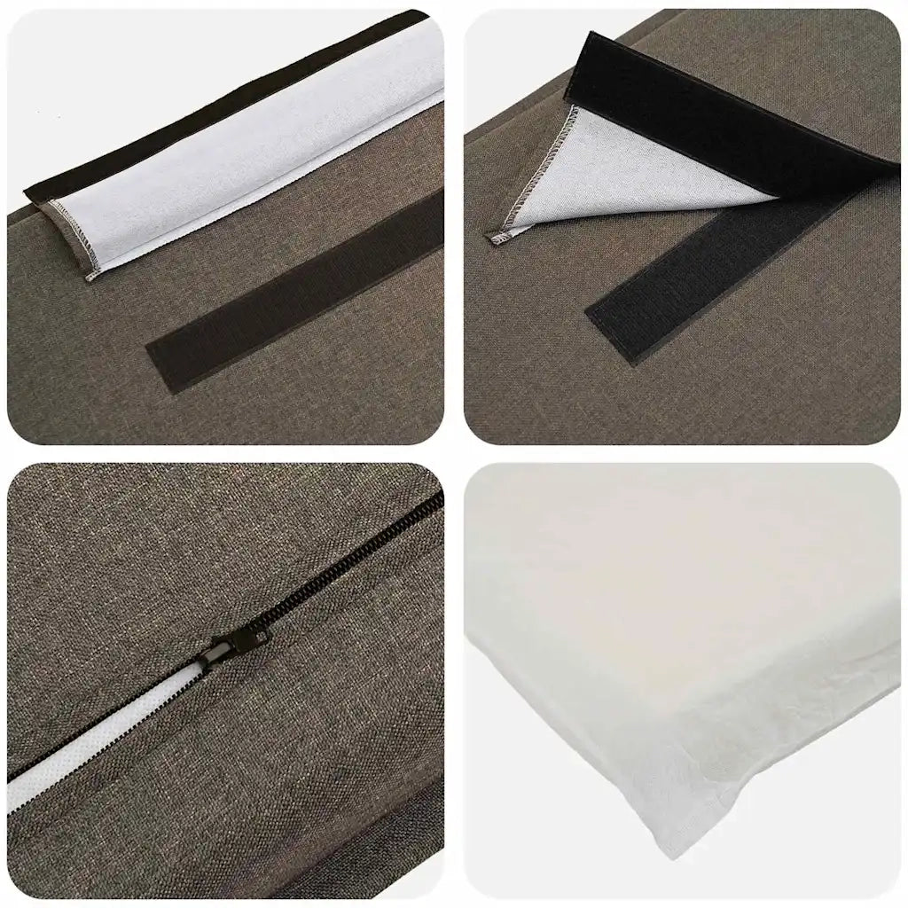 Testiera imbottita con testiera Grigio Naturale e Chiaro 140 cm 880016