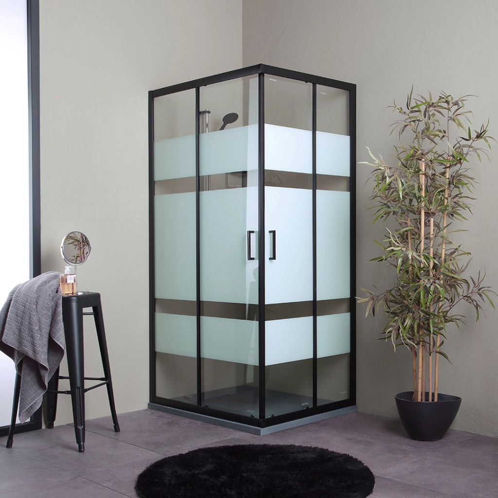 Box doccia scorrevole 100x80 nero opaco