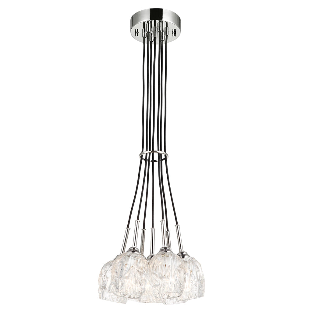 Lampada a sospensione Rubin Feiss 7xG9 nichel Ø33cm