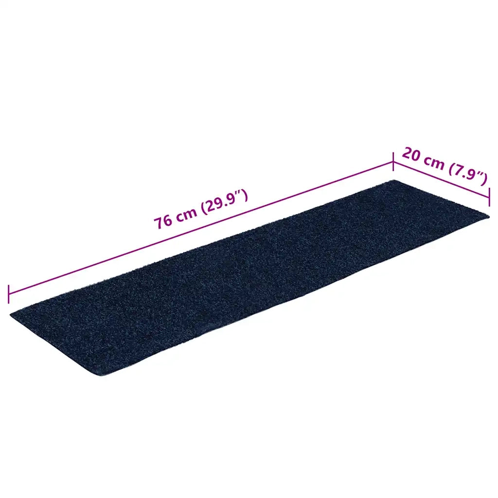 Tappetini per scale autoadesivi 15 pz | Gradini per Scale 76x20 cm blu navy rettangolari