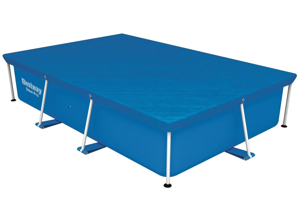 Bestway 58105-19 Steel Pro Telo Copertura Piscina Rettangolare 259x170x61 cm con Fori di Drenaggio colore Blu