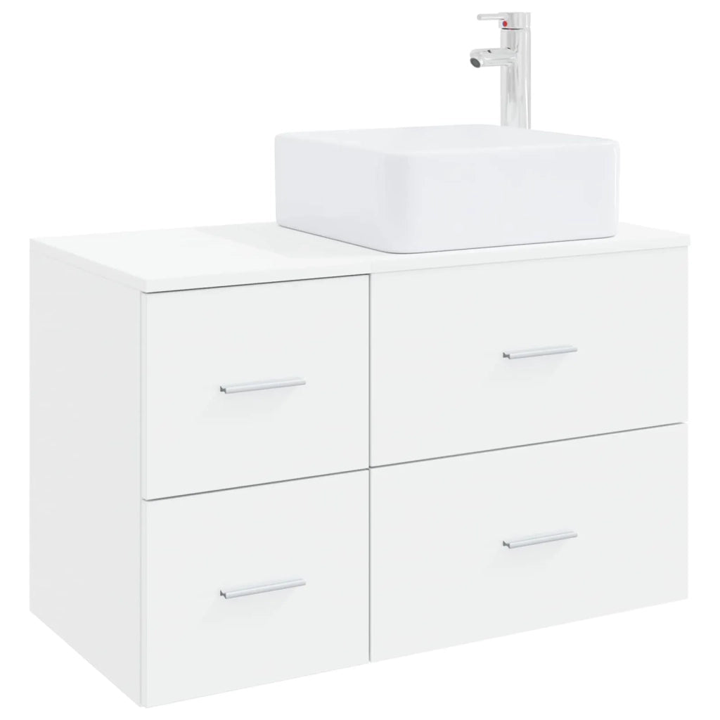 Set di mobili per il bagno 2 pz Bianco Legno ingegnerizzato 3403976