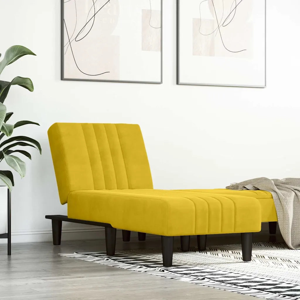 Chaise Longue in Velluto Giallo