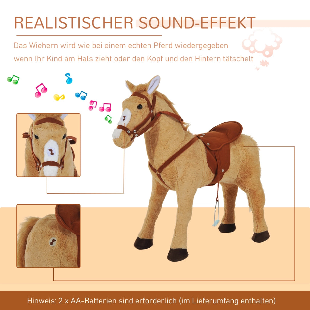 Cavallo a Dondolo su Ruote ¨C zephmum ¨C 60 cm, Beige