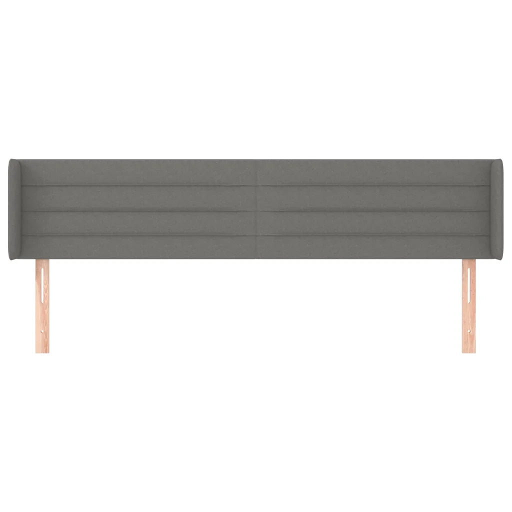 Testiera ad Orecchio-Testata con Orecchie Grigio Scuro 203x16x78/88 cm in Tessuto 375659