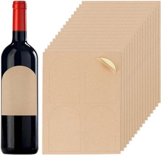Etichette adesive per bottiglie di vino - Stickers per bottiglie di vino - Etichette adesive impermeabili - Decorazione per bottiglie di vino - Etichette per contenitori in vetro - Utilizzo domestico - 10,8 x 7,5 cm - 80 pezzi
