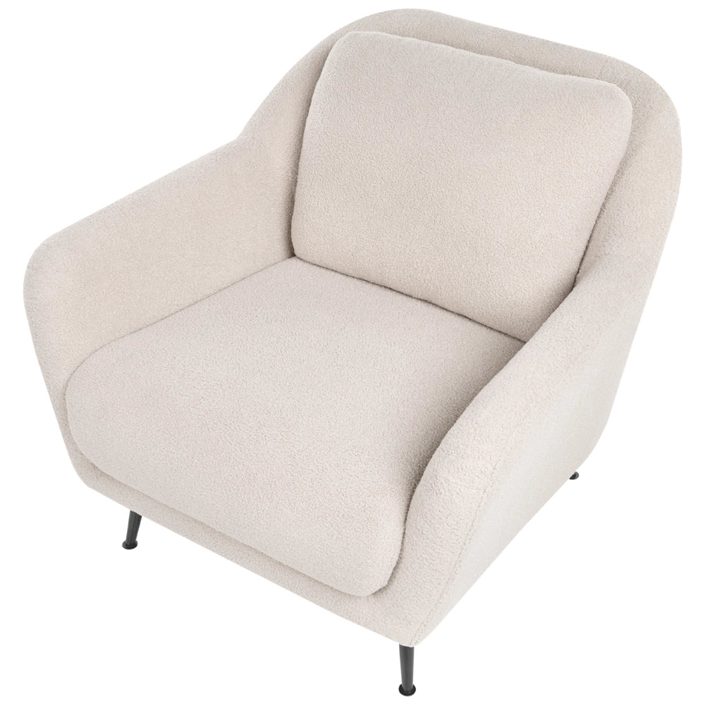Set di divani a 3 posti boucle beige Gambe nere in ferro con braccioli Seduta spessa Stile moderno Soggiorno