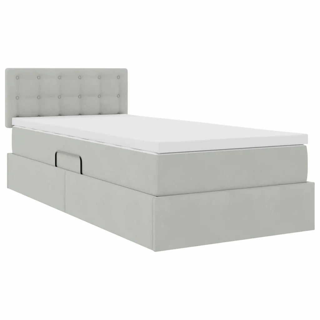 Letto con Contenitore Grigio chiaro 90 x 200 cm Velluto 3370851