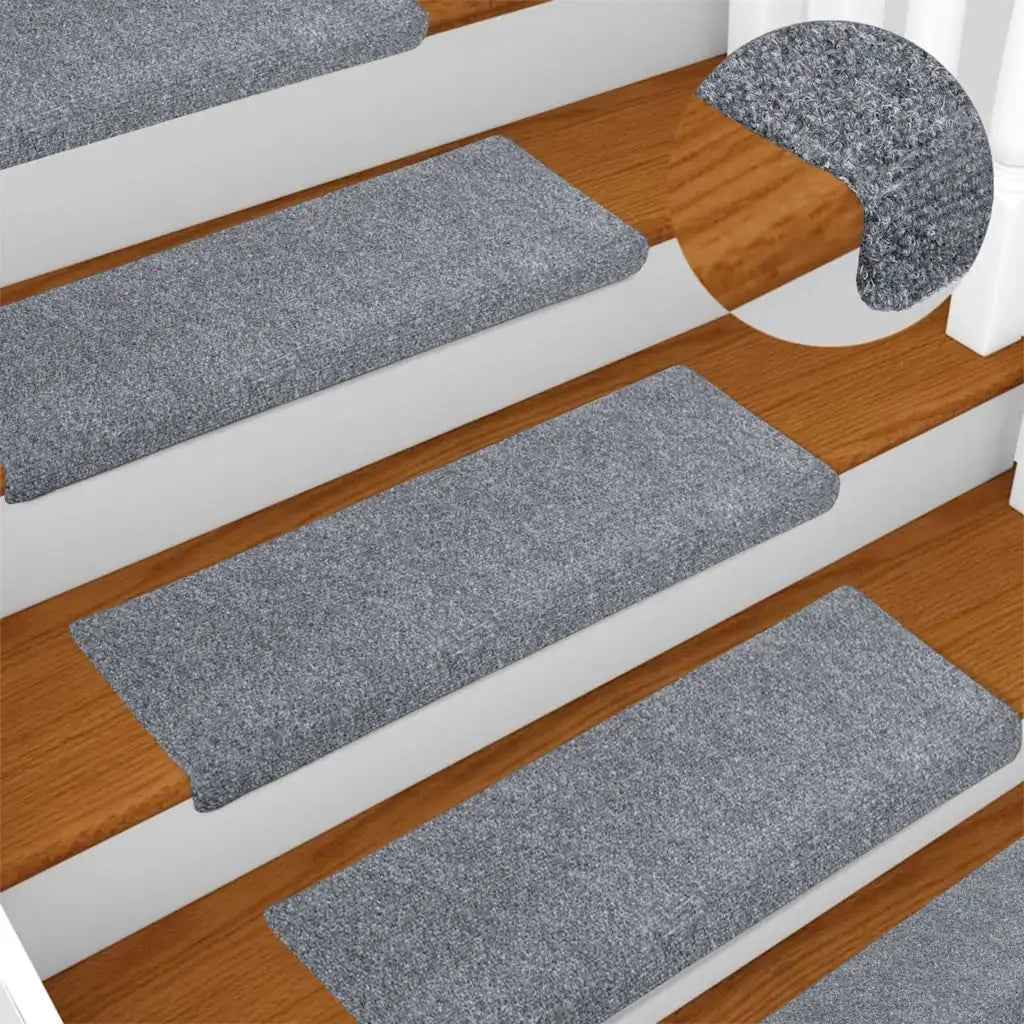 Tappetini per scale autoadesivi 30 pz | Gradini per Scale 65x21x4 cm Grigio chiaro bordo rettangolare