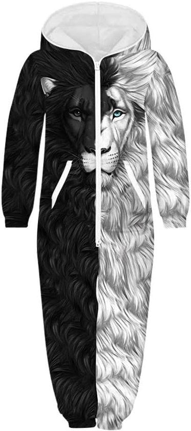 Onesie Familiare con Disegno Leone - Bambini e Adulti - Pijama Inverno/Autunno - Caldo e Stile - Unisex