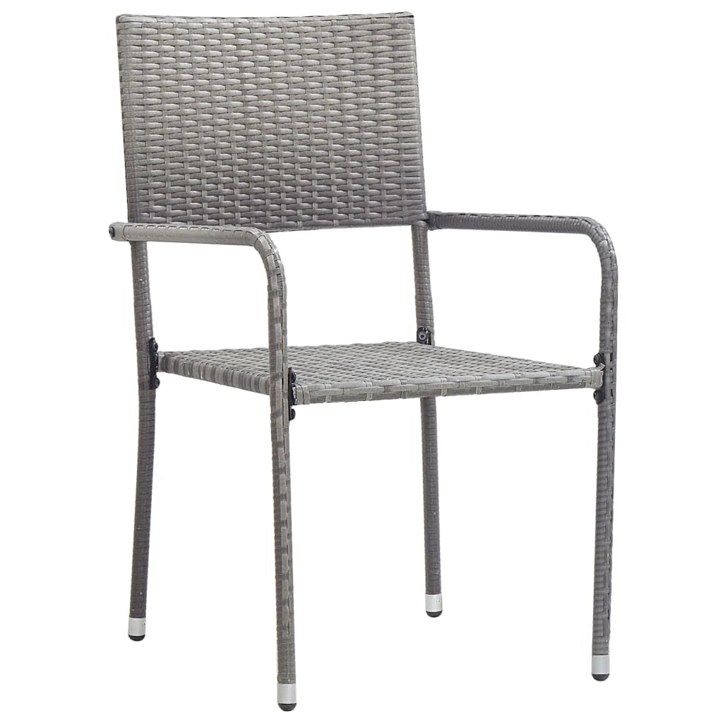 Set da pranzo da giardino per esterni 3 pezzi mobili grigi 02_0013622