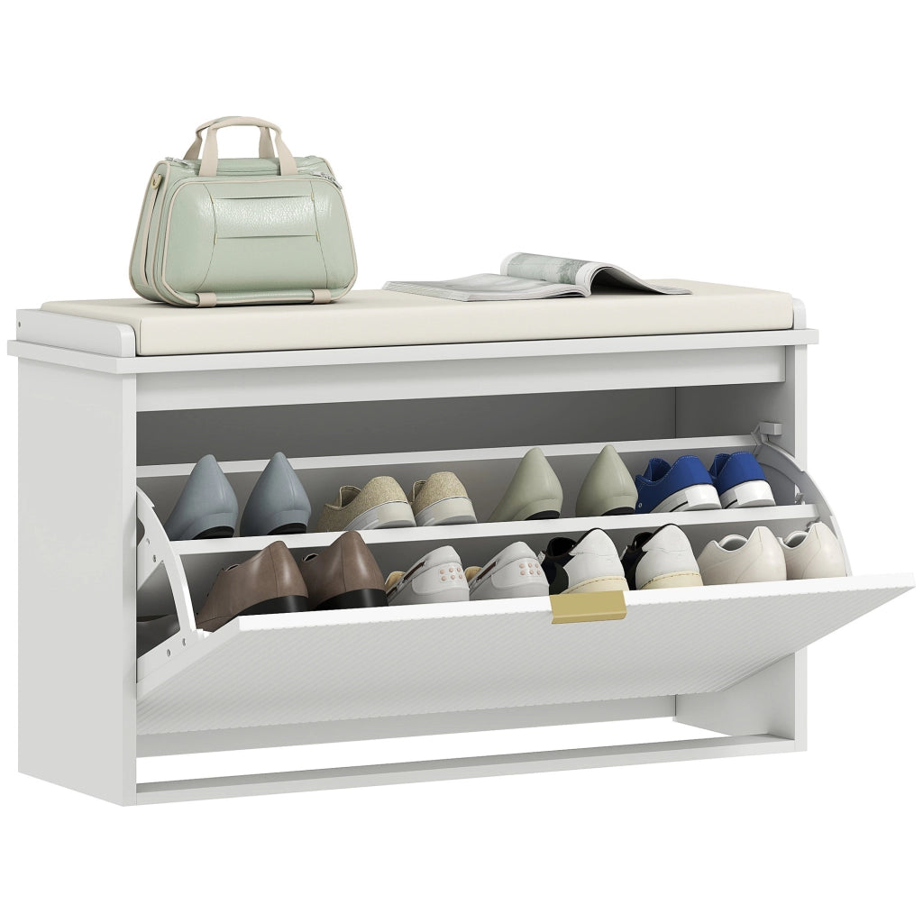 Panca con cassetto e appendiabiti ¨C Minimal ¨C 80x26x47,5 cm bianco