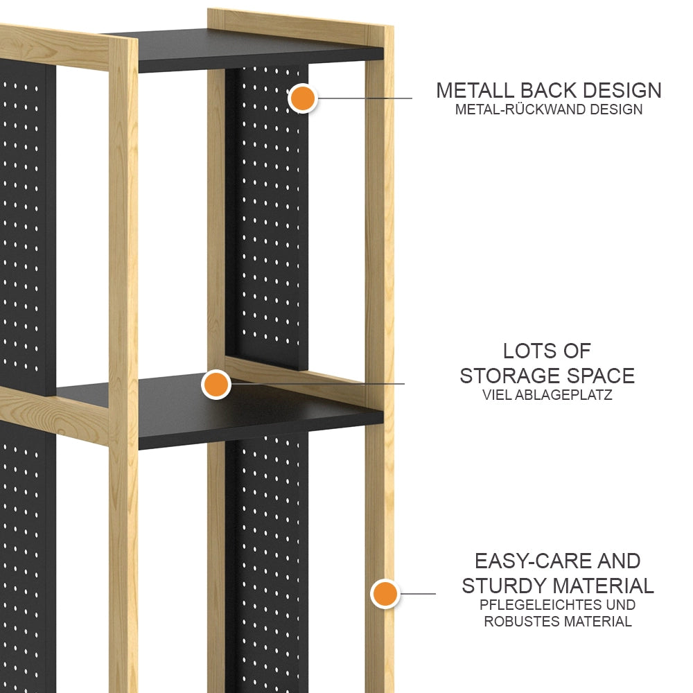 Vicco Scaffale in piedi Nero 40 x 107 cm