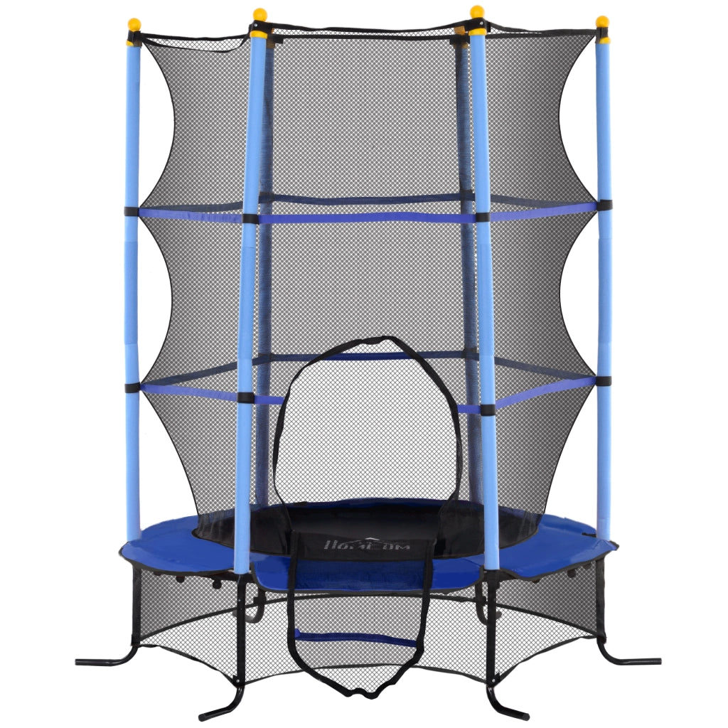Trampolino per Bambini con Rete di Sicurezza ¨C Minimal ¨C Blu ?1.6x1.9 m