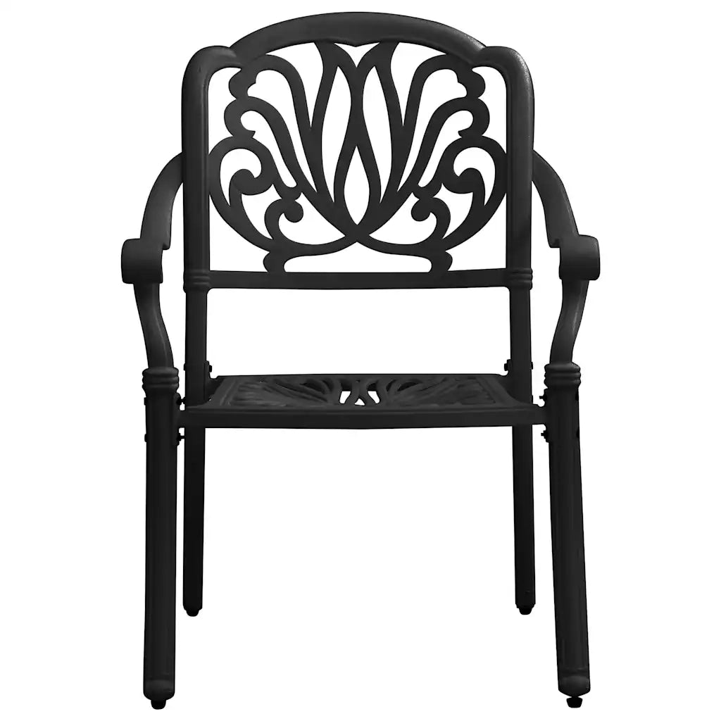 Set da Pranzo da Giardino 5 pz Nero in Alluminio Pressofuso 3216327