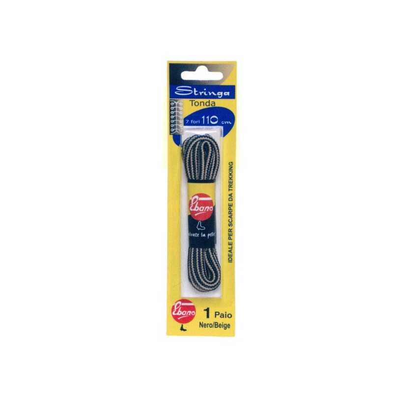 Stringa Sport Tonda Nero/Beige P.1 cm 110 Ebano