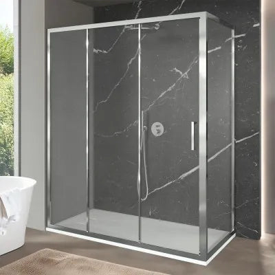 Box doccia 70x170 cm con porta scorrevole trasparente H 200 cm Ted