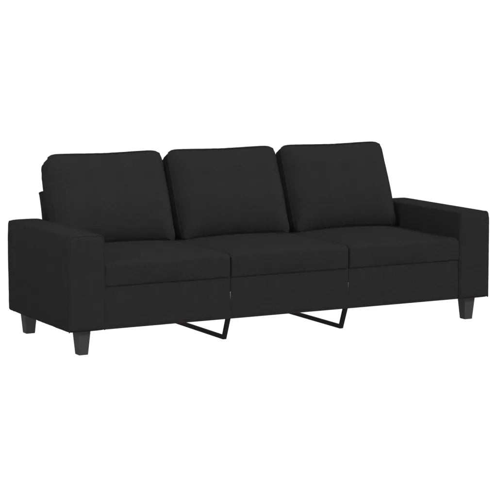 Divano a 3 Posti Nero 180 cm in Tessuto 359403