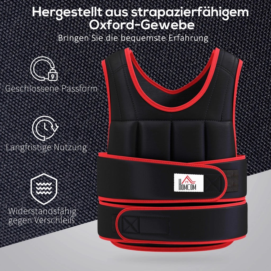 Giubbotto Zavorrato Fitness ¨C Minimal ¨C Nero Rosso 60x50 cm