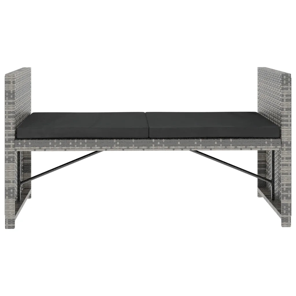 Set Divani da Giardino 5 pz con Cuscini in Polyrattan Grigio 48134