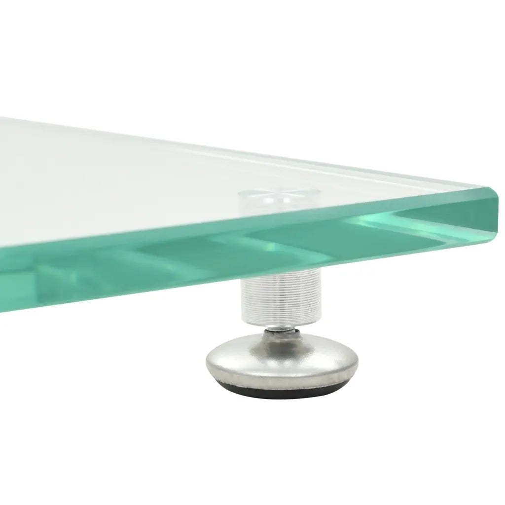 Supporti per Altoparlanti 2pz Vetro Temperato a Colonne Argento 50674