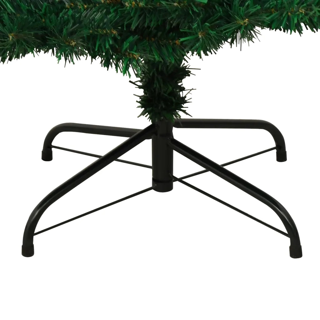 Albero di Natale Preilluminato con Vaso-Albero Natalizio-Decorazioni natalizie Verde 150 cm in PVC
