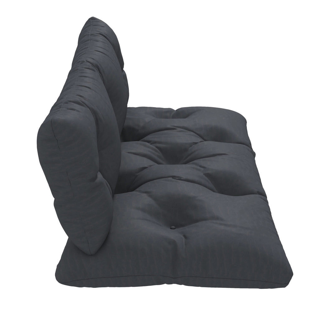 Set 2 Cuscini da Giardino per Divani e Pallet ¨C Xylo ¨C Poliestere Grigio Carbone