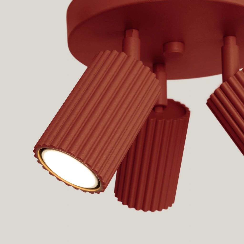 Lampada da soffitto KARBON 3P rosso ocra