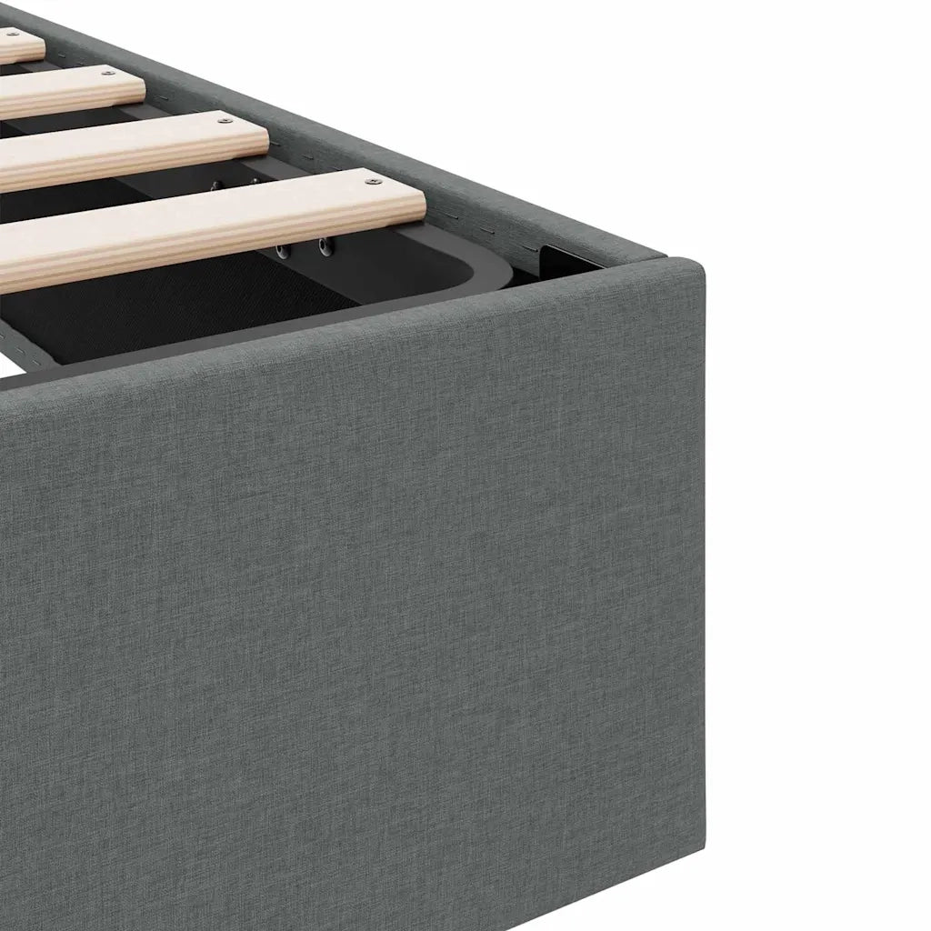 Letto con Contenitore Grigio Scuro 100 x 190 cm Tessuto 3370053