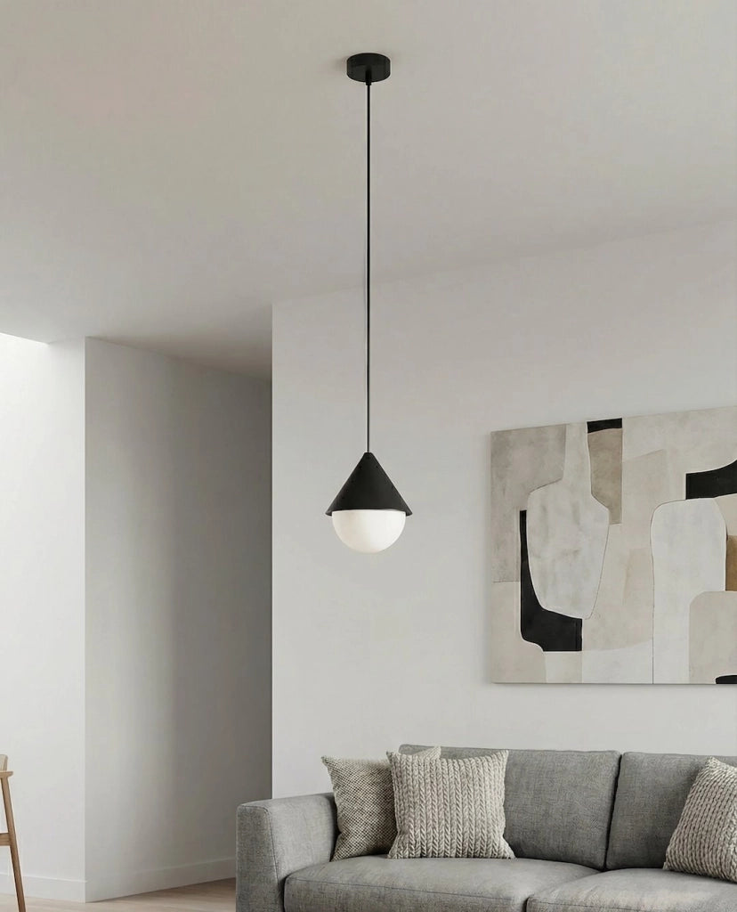 Lampada a sospensione GIRO nera bianca 1xG9 Emibig