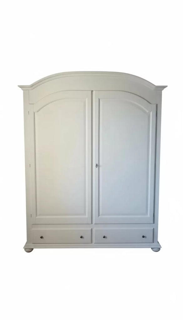 Armadio shabby 2 ante classico legno bianco 181x61x224 - Mobili 2G