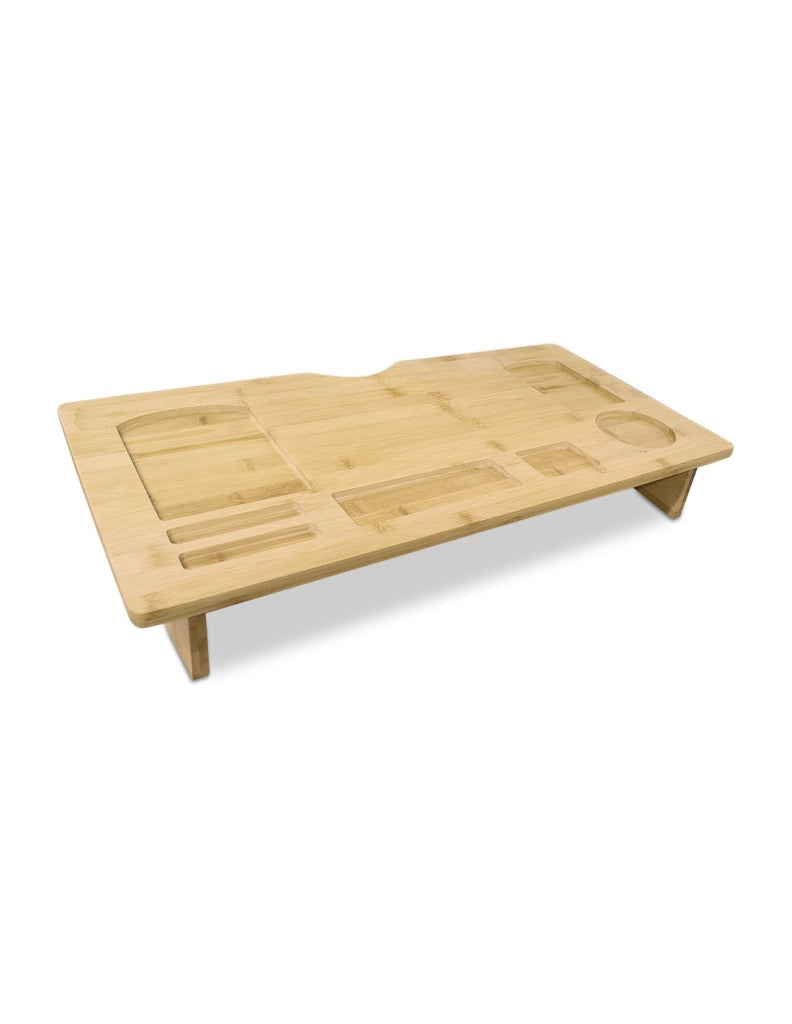 Supporto Monitor 60x30x8 cm con 7 Scompartimenti in Legno