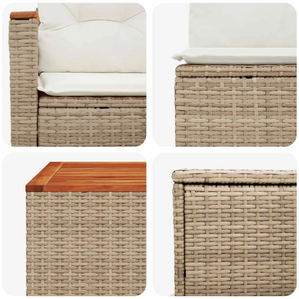 Set di divani 6 pz Beige e Bianco Crema 3447628