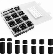 Assortimento di sostegni nylon a forma rotonda per distanza - kit di sostegni a distanza in nero - holder per viti elettriche